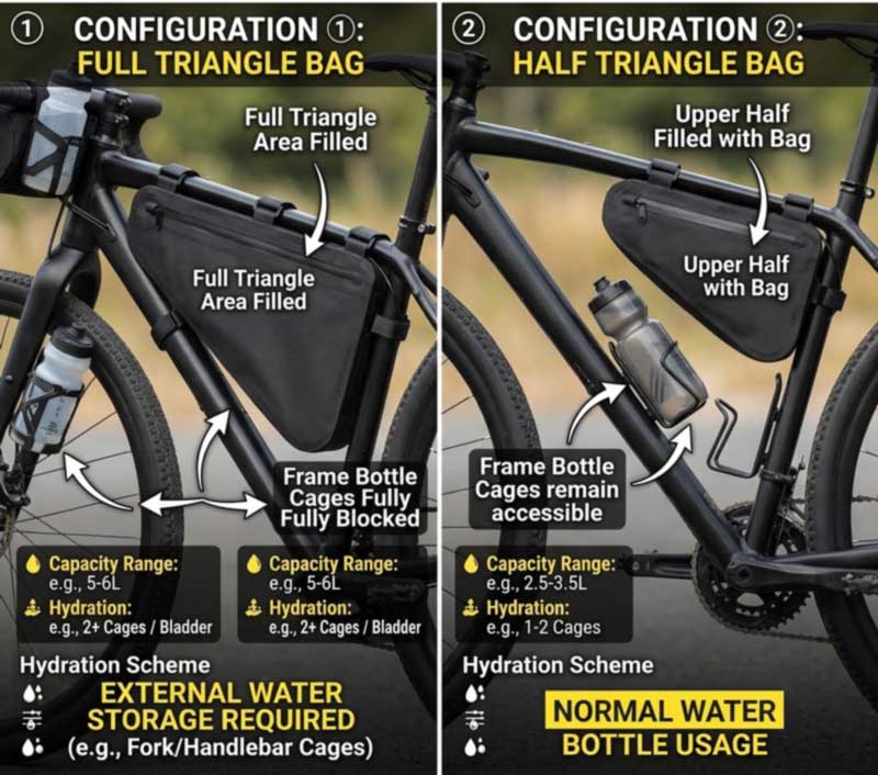 Výrobce tašek na rám na kolo pro značky Bikepacking