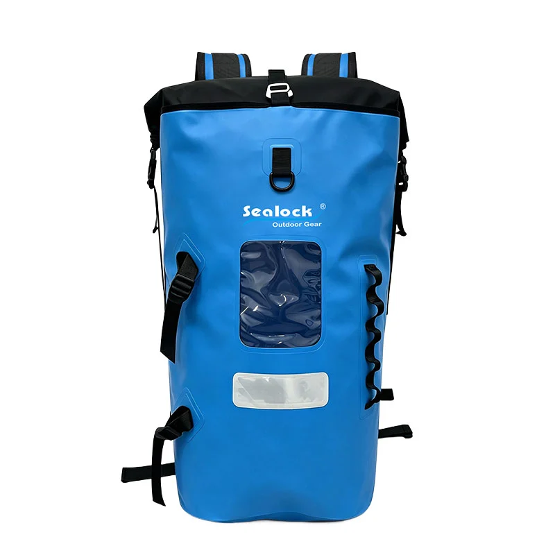 Sealock SL-E273A 45L roll-top dry backpack clear window